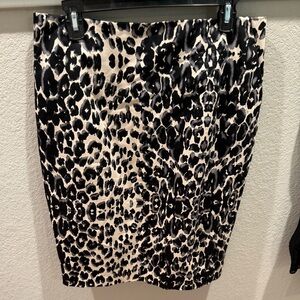 Mossimo Supply Co. Black and Cream Animal Print Pencil Skirt